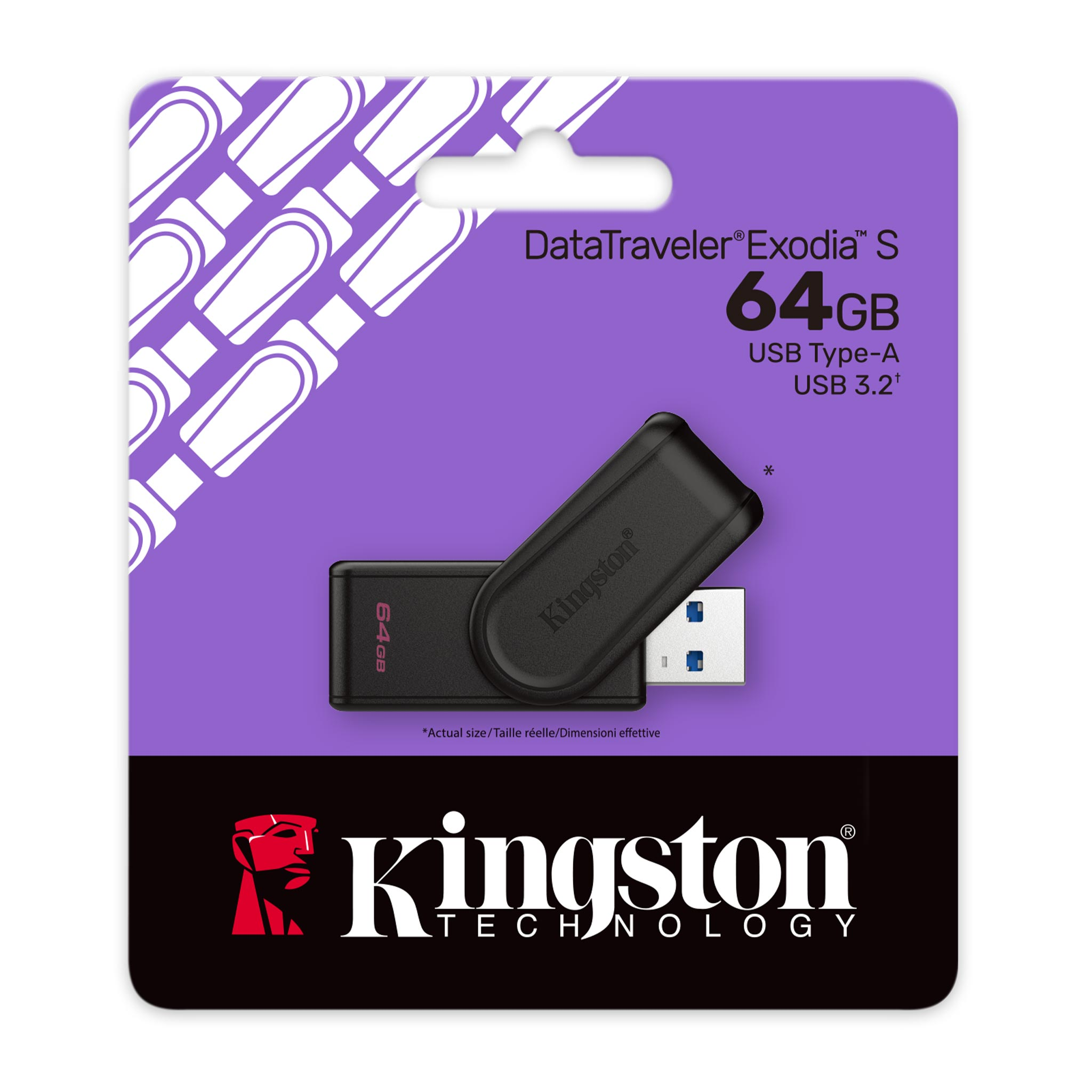 Kingston DataTraveler Exodia S USB Flash Drive Entry-level USB 3.2 Gen 1 - 64GB Kingston DataTraveler Exodia S USB Flash Drive Entry-level USB 3.2 Gen 1 - 64GB